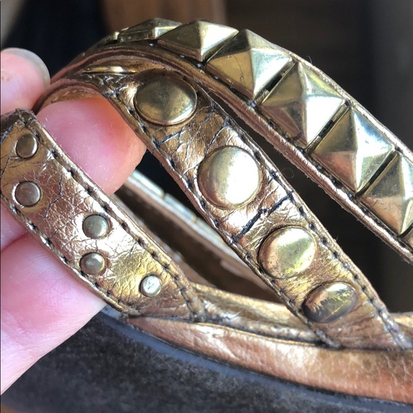 Bronze flip flops with studs . size 7 - Picture 7 of 7